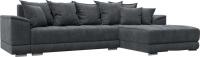 Угловой диван Лига диванов НордСтар правый 122929 (рогожка амур серый)