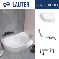 Ванна Lauter Geneva 170x105 2103170R (с ножками и сифоном 21Y32000 хром)