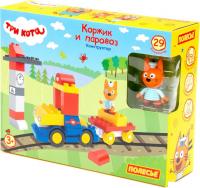 Конструктор Полесье Три кота. Коржик и паровоз 77490