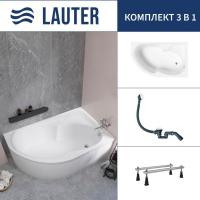 Ванна Lauter Geneva 170x105 2103170R (с ножками и сифоном 21Y31002 белый)