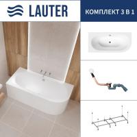 Ванна Lauter Bliss 150 L 21201051L (с каркасом и сифоном 21Y11022 белый)