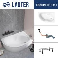 Ванна Lauter Geneva 170x105 2103170R (с ножками и сифоном 21Y11021 матовый черный)