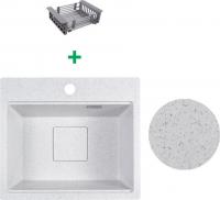 Кухонная мойка Marblan Comfort 48 (серый, с сифоном и колландером)