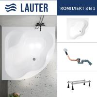Ванна Lauter Majestica 150x150 21040150 (с ножками и сифоном 21Y11020 хром)