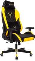 Игровое (геймерское) кресло Бюрократ Knight Neon (черный/желтый экокожа)