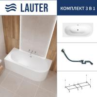 Ванна Lauter Bliss 150 L 21201051L (с каркасом и сифоном 21Y32002 белый)