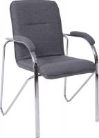 Офисный стул AksHome Samba AKS-1 (Leto 68 темно-серая ткань, мягкие подлокотники)