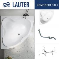 Ванна Lauter Riviera 150x150 21050150 (с каркасом и сифоном 21Y32000 хром)