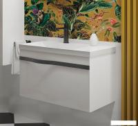 Lauter Тумба под умывальник Eva 69 (белый глянец, ручка матовая черная сталь)