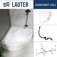 Ванна Lauter Majestica 140x140 21040140 (с каркасом и сифоном 21Y31010 хром)