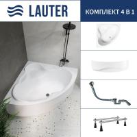 Ванна Lauter Riviera 150x150 21050150 (с ножками, лицевым экраном и сифоном 21Y32000 хром)