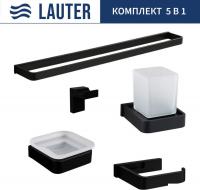Набор аксессуаров для ванной Lauter 21SH7062 + 21SH7052 + 21SH7092 + 21SH7102 + 21SH8372 (Matt Black