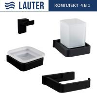 Набор аксессуаров для ванной Lauter 21SH7062 + 21SH7052 + 21SH7092 + 21SH7102 (Matt Black, 4 предмет