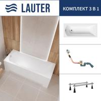 Ванна Lauter Amelia 160 21204060 (с ножками и сифоном 21Y11010 хром)