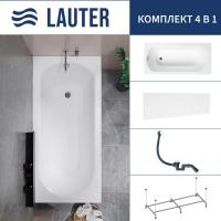 Ванна Lauter Haven 150 /21202005 (с каркасом, лицевым экраном белого цвета и сифоном 21Y31002 белый)