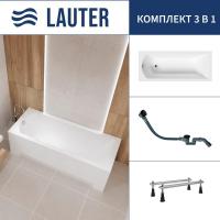 Ванна Lauter Amelia 150 21204050 (с ножками и сифоном 21Y32001 матовый черный)