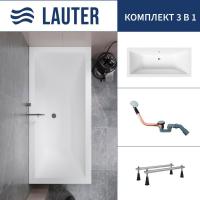 Ванна Lauter Oasis 170 21203070 (с ножками и сифоном 21Y11020 хром)