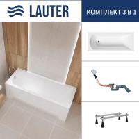 Ванна Lauter Amelia 140 21204040 (с ножками и сифоном 21Y11030 хром)
