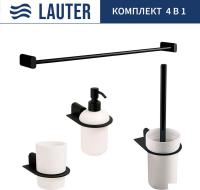 Набор аксессуаров для ванной Lauter 21SH2062 + 21SH42092 + 21SH42012 + 21SH212 (Matt Black, 4 предме
