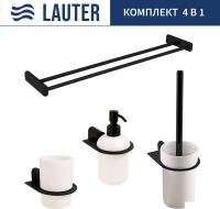 Набор аксессуаров для ванной Lauter 21SH2062 + 21SH42092 + 21SH42022 + 21SH212 (Matt Black, 4 предме