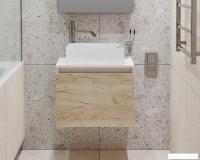 Runo Тумба под умывальник Бари 50 (подвесная, крафт дуб)