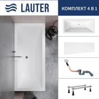 Ванна Lauter Oasis 170 21203070 (с ножками, лицевым экраном белого цвета и сифоном 21Y11020 хром)