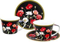 Набор чашек Elan Gallery Маки на черном New Bone China 420673_2