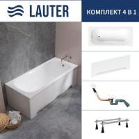 Ванна Lauter Sophia 150 21205150 (с ножками, лицевым экраном белого цвета и сифоном 21Y11022 белый)