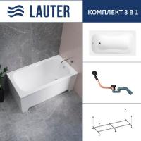 Ванна Lauter Sophia 130 21205130 (с каркасом и сифоном 21Y11021 матовый черный)