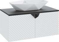 Runo Тумба под умывальник Андорра 85 (подвесная, белый матовый/черный)