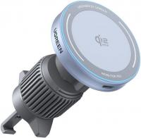 Держатель для смартфона Ugreen W758 MagFlow Magnetic Wireless Car Charger 25W (серебристо-голубой)