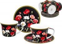 Набор чашек Elan Gallery Маки на черном New Bone China 420673_6