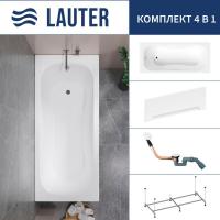 Ванна Lauter Sophia 150 21205150 (с каркасом, лицевым экраном белого цвета и сифоном 21Y11022 белый)