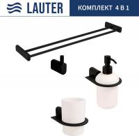 Набор аксессуаров для ванной Lauter 21SH2062 + 21SH42092 + 21SH2092 + 21SH42022 (Matt Black, 4 предм