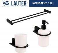 Набор аксессуаров для ванной Lauter 21SH2062 + 21SH42092 + 21SH42022 (Matt Black, 3 предмета)