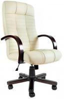 Офисное кресло Деловая обстановка Атлант Экстра кожа люкс (орех/белый)