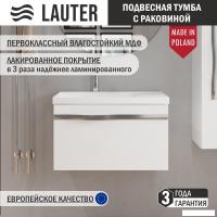 Lauter Тумба с умывальником Eva 69 (белый глянец/матовая сталь/искусственный мрамор)