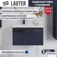 Lauter Тумба с умывальником Eva 69 (гранатовый п/мат/матовая черная сталь/искусственный мрамор)