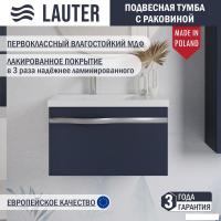 Lauter Тумба с умывальником Eva 69 (гранатовый п/мат/матовая сталь/искусственный мрамор)