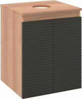 Runo Тумба под умывальник Соренто 50 Тренто 50 горизонталь (подвесная, крафтовый дуб/графит)