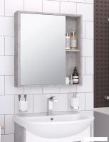 Runo Шкаф с зеркалом для ванной Эко 60 (серый бетон)