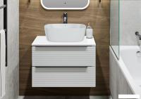 Runo Тумба под умывальник Орлеан 60 (подвесная, белый матовый/белый глянец)