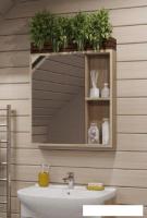 Runo Шкаф с зеркалом для ванной Эко 60 (лиственница)