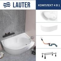 Ванна Lauter Geneva 170x105 2103170R (с ножками, лицевым экраном и сифоном 21Y11022 белый)