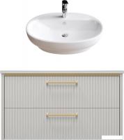 Brevita Тумба с умывальником Elche 80 ELC-01080-0502Я+0116 (серый кашемир)