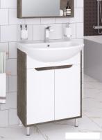 Runo Тумба под умывальник Эко 60 (напольная, белый/железный камень)