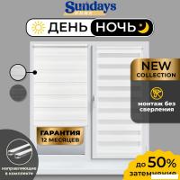 Шторы день-ночь Sundays Home ДН LB 111-13 48х160 с 2-мя направляющими LM-15 150см (белый)