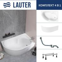 Ванна Lauter Geneva 170x105 2103170R (с ножками, лицевым экраном и сифоном 21Y32000 хром)