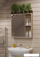 Runo Шкаф с зеркалом для ванной Эко 52 (лиственница)