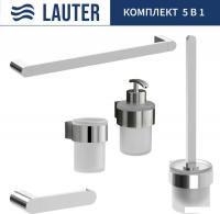 Набор аксессуаров для ванной Lauter 21TS3018 + 21TS3020 + 21TS3012 + 21TS3005 + 21TS3022 (Chrome, 5